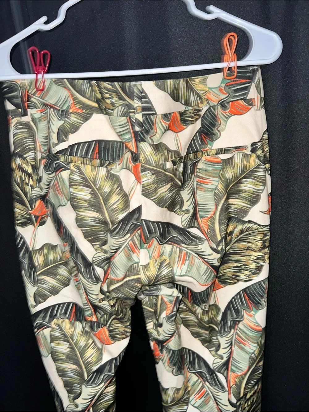 ASOS Men's Tropical Leaf Print Pants - Cream, Green & Orange